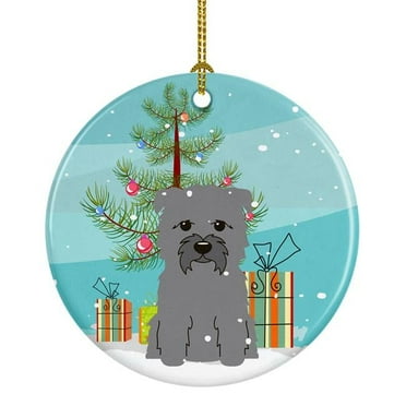 Carolines Treasures BB4184CO1 Merry Christmas Tree Glen of Imal Grey Ceramic Ornament