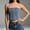 Light Blue, variant on WTXUE Women's Button Up Strapless Denim Crop Top Jean Tube Tops Denim Tube Tops Strapless Sleeveless Bandeau Crop Tops Raw Hem Fitted Crop Jean Tube Tops Denim Off-Shoulder Tube Top Light Blue M