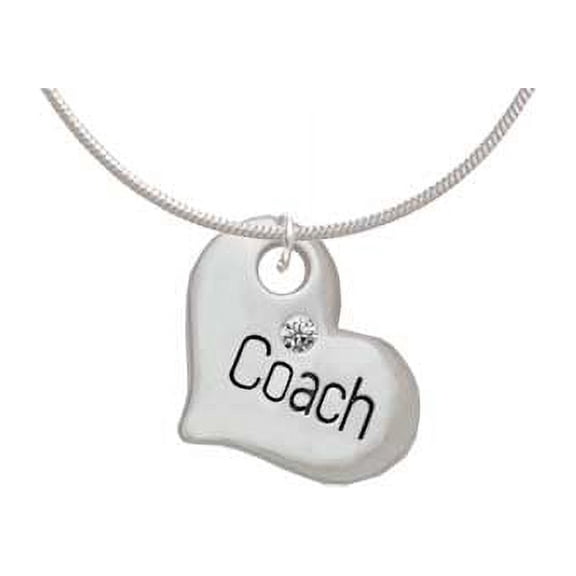 Large ''Coach'' Heart Charm Necklace, 18" 2" Extender