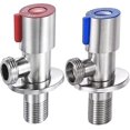 thumbnail image 4 of Pack of 2 Stainless Steel Water Valve, Angle Valve, Tap Angle Valve, Leak-Proof(Blue, Red)-rx, 4 of 5