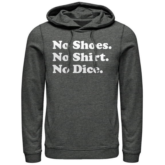 Men's Fast Times at Ridgemont High No Shirt No Dice Pull Over Hoodie Charcoal Heather Medium