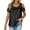 Black, variant on Women's Sparkle Mesh Tops 3/4 Sleeve Round Neck Loose Fit Plus Size Casual Party Blouse Glitter Sequin Shirt, Hot Pink L