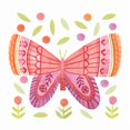 thumbnail image 4 of Adhesivos de pared de PVC con estampado floral de mariposas rosas, 30 x 90 cm, 4 of 4
