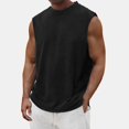 thumbnail image 2 of MGCWSH Men's Cotton Muscle Tank Tops Wash Solid Vintage Sleeveless T Shirts Crew Neck Heavyweight Casual Tank Shirts Black L, 2 of 5