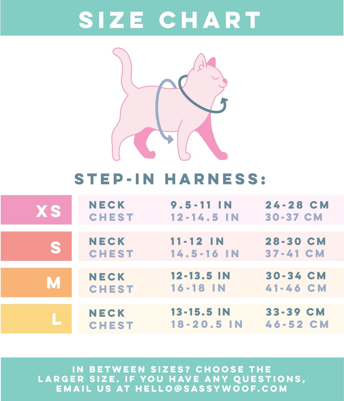 Sassy Meow Cat Step-In Harness Extra Small - Smitten Kittens