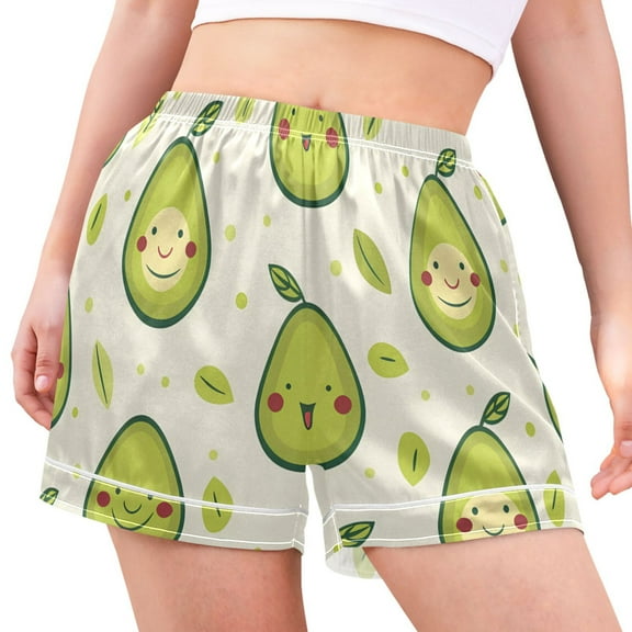 joogoo Women's Pajama Lounge Shorts Cartoon Avocado Cute Bottoms Sleep Short M