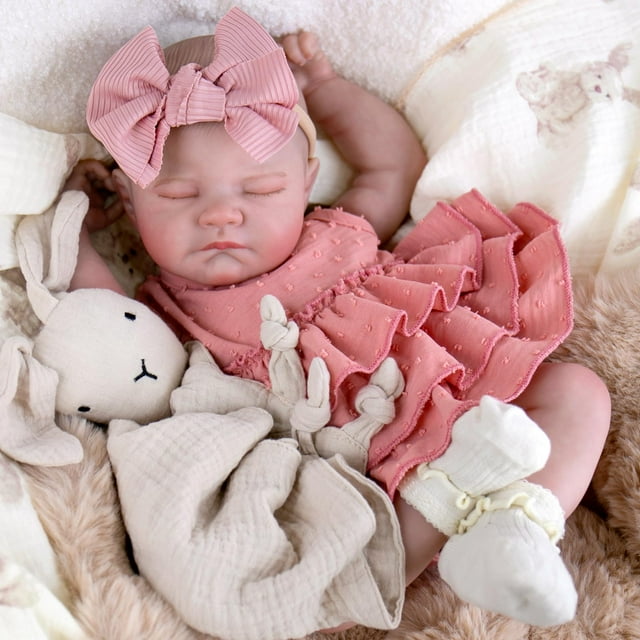 Muñeca Reborn UOFTKIZ de tela para niña, 20 pulgadas, con botella