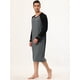 thumbnail image 3 of Camisones de hombre Contraste Color Henley Sleep Shirt Lounge Sleepwear Camisón Pijamas Gris Oscuro Negro XL Unique Bargains Camisone, 3 of 5