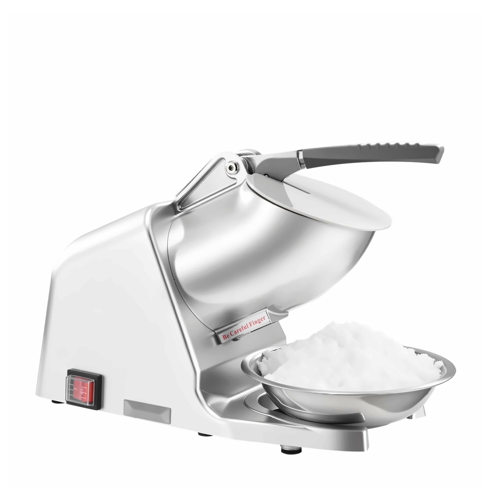 Ice Crusher Machine, Electric Snow Cone Maker - 143lbs/hr, Stainless Steel, 300W - Home & Commercial Ice Shaver with Bowl & Cover