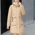 thumbnail image 2 of GERsome Women's Winter Warm Puffer Padded Coat Quilted Lightweight Hooded Long Jacket, 2 of 7