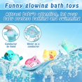 thumbnail image 3 of Baby Bath Toys Set, Baby Bathtub Floating Toys with LED Light, Cute Animal Water Bath Toys for Toddler Kids Infant with Storage Bag, 3 of 9