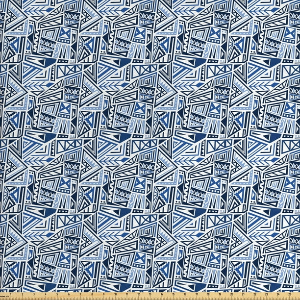 Quirky Fabric by The Yard, Retro African Funky Culture Symbolic Ritual