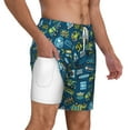 thumbnail image 3 of Goofa Modern Excavator Printed Men's Swim Trunks Board Shorts Quick Dry Mens Swimming Trunks with Compression Liner,Breathable Fit Hawaii Beach Shorts-3X-Large, 3 of 9