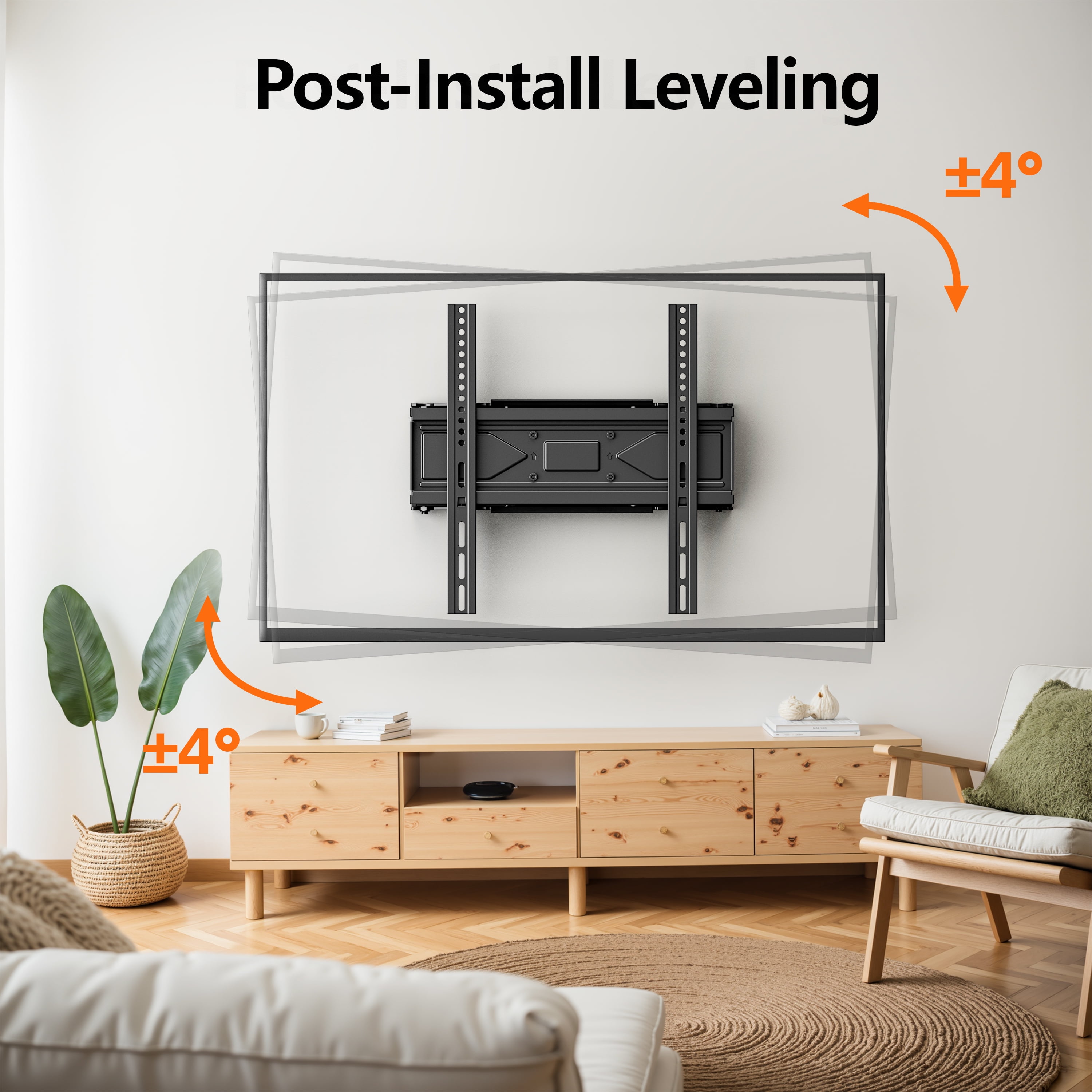 MountLiving Full Motion TV Wall Mount for 26-70" Screens, Articulating Bracket with Swivel,Tilt&Level, Max VESA 400x400mm, 99 lbs, Fits 12"/16" Studs