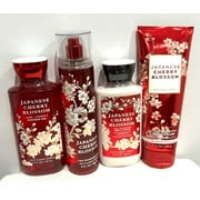 Bath & Body Works Japanese Cherry Blossom Deluxe Body Care (Body Lotion, Shower Gel, Fragrance Mist, and Body Cream)