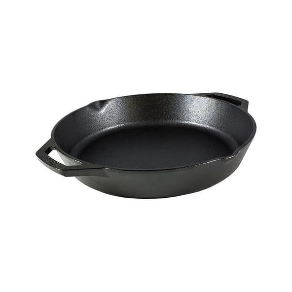 12 in. Round Cast Iron Pan, Black