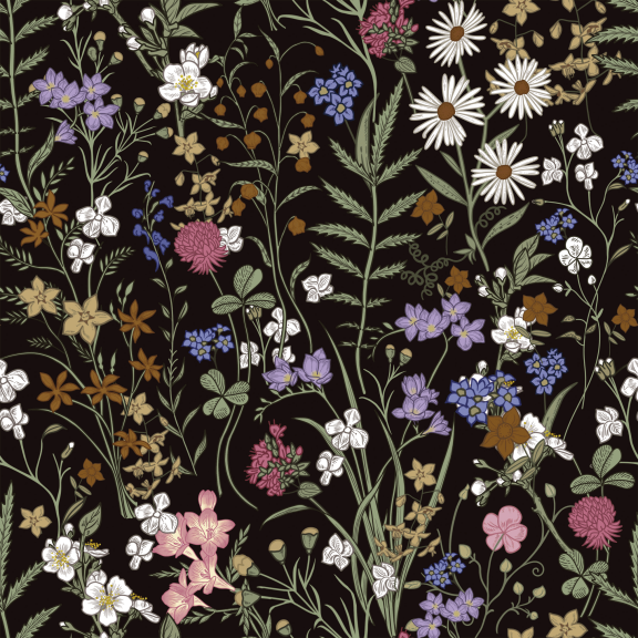 UMIGGEE Floral Wallpaper Peel and Stick Flower Black Wall Paper Self Adhesive Wallpaper 17.7-in x 118-in Removable Wallpaper for Home Decor Wall Covering Old Furniture Renovation