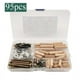 thumbnail image 1 of Juego de 95 tornillos para cuna, kit de repuesto para camas dobles, pernos, tuercas cilíndricas y tacos de madera, tornillos de cabeza hueca hexagonal y tuercas para cabeceros y muebles., 1 of 7