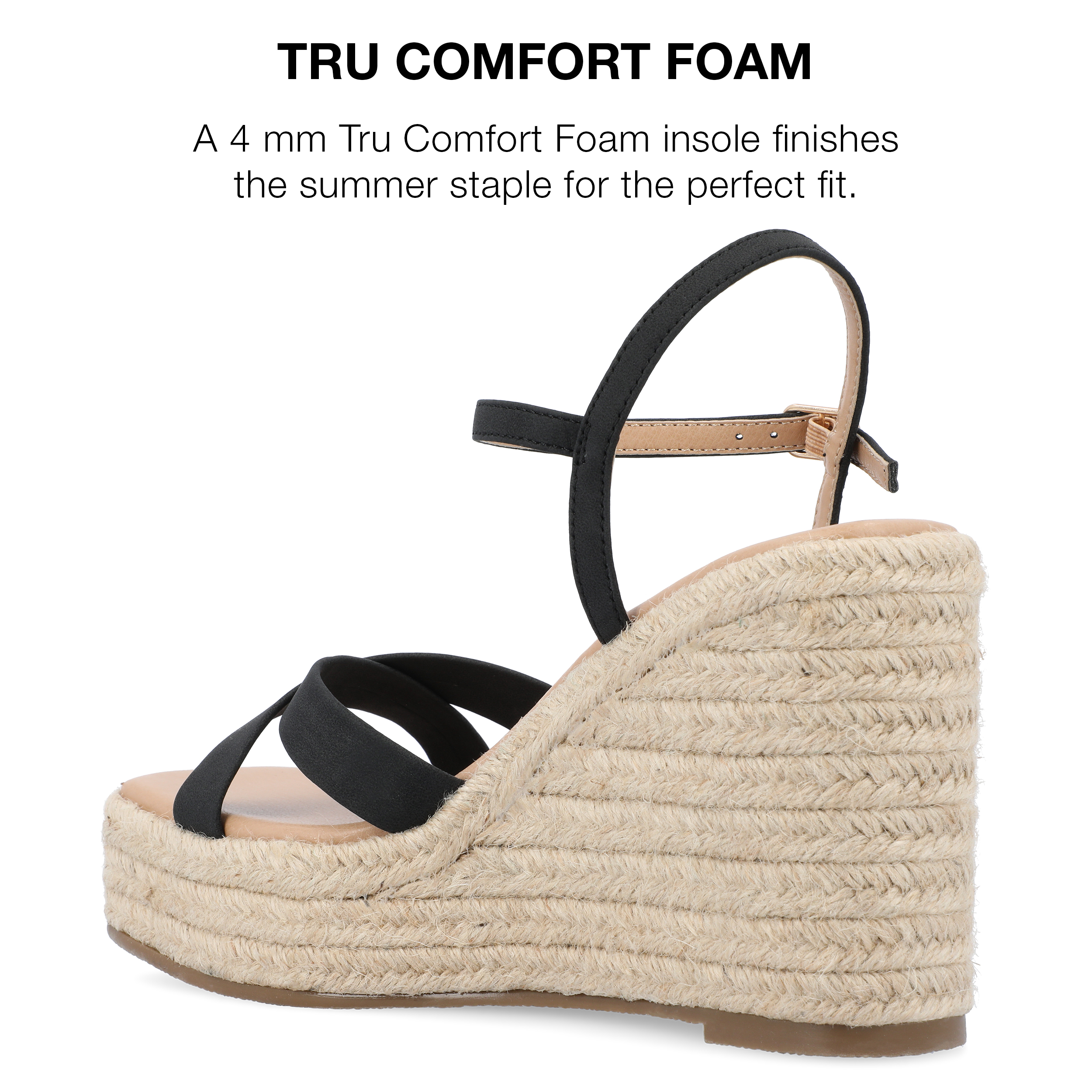 Journee Collection Womens Raniya Tru Comfort Foam Espadrille Platform Wedge Sandals