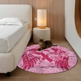 thumbnail image 2 of Small Round Rug 3Ft Washable Non-Slip, Pink Ribbon Circle Area Rugs for Living Room Bedroom, Wings Romantic Love Heart Flowers Retro Country Indoor Floor Mats Carpet Runner for Home Decor, 2 of 8