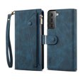 thumbnail image 2 of Dteck Zipper Wallet Case for Samsung Galaxy S23 Plus/S23+,Magnetic Leather Card Pocket Crossbody Case Shockproof Rubber Kickstand Full Body Cover with Shoulder & Wrist Strap,Darkblue, 2 of 11