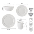 thumbnail image 2 of Pacifica Home Bone China Modern White Porcelain Dinnerware Set, Service for 4, Chip & Scratch Resistant, Dishwasher & Microwave Safe, 2 of 3