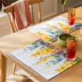 thumbnail image 4 of Vintage Spring Placemats Set of 12, Watercolor Green Purple Yellow Blue Pink Flower Non-Slip Place Mats Washable Table Mats for Kitchen Dining Table Decorations Indoor/Outdoor, 4 of 9