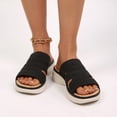 thumbnail image 4 of Rexoro Women Breathable Knit Slippers Lightweight Non-Slip Sandals Slip On Shoes Indoor Outdoor Summer Casual Daily Wear Black 7.5, 4 of 6