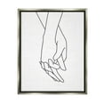 thumbnail image 3 of Stupell Industries Romantic Holding Hands Outline Drawing Loving Couple Graphic Art Luster Gray Floating Framed Canvas Print Wall Art, Design by Lettered and Lined, 3 of 5