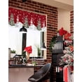 thumbnail image 4 of Red Christmas Snowflake Curtain Valance for Windows/Living Room/Kitchen/Bathroom/Café, Short Rod Pocket Tier Curtain Window Treatment Panel Winter Snowman Xmas Tree Topper Curtain 60''x18'', 4 of 7