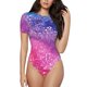 thumbnail image 1 of Balery Rainbow Glitter Cute Body de cuello redondo de manga corta para mujer Tops de manga corta Tops básicos-Small, 1 of 7