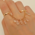thumbnail image 2 of Waterdrops Finger Rings Geometric Fringe Adjustable Opening Rings Eye Catching Finger Jewelry Suitable for Daily Wear, 2 of 8