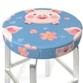 thumbnail image 3 of Balery Cute Pig Flowers Fundas de asiento para taburete de bar redondo de tela de terciopelo ajustables que protegen de arañazos y manchas para sillas de 14 a 17 pulgadas.-12 inch, 3 of 7