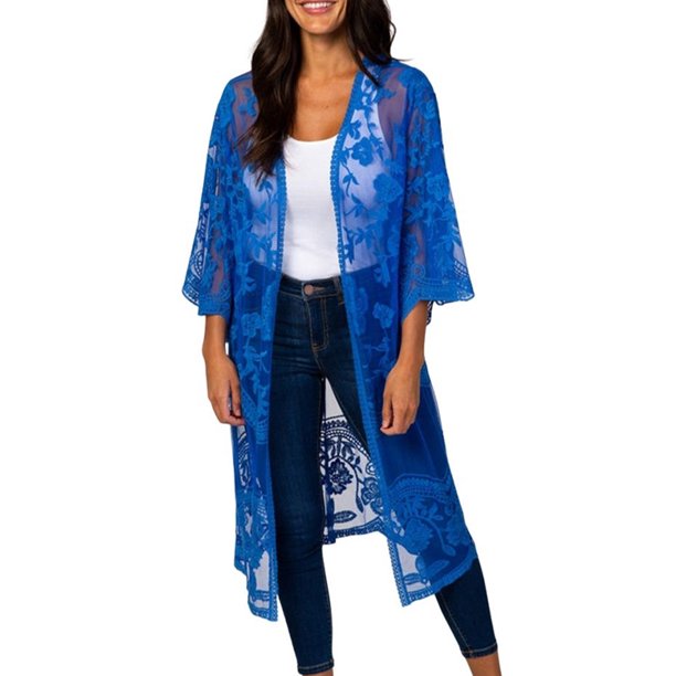 Bsubseach Women Swimsuit Cover up Mesh Lace Swimsuit Kimono Cover ups Swimwear Beach Cover up
