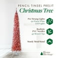 thumbnail image 2 of Home Heritage 7' 150 LED Pre-Lit Artificial Christmas Tinsel Tree, Pink, 2 of 10