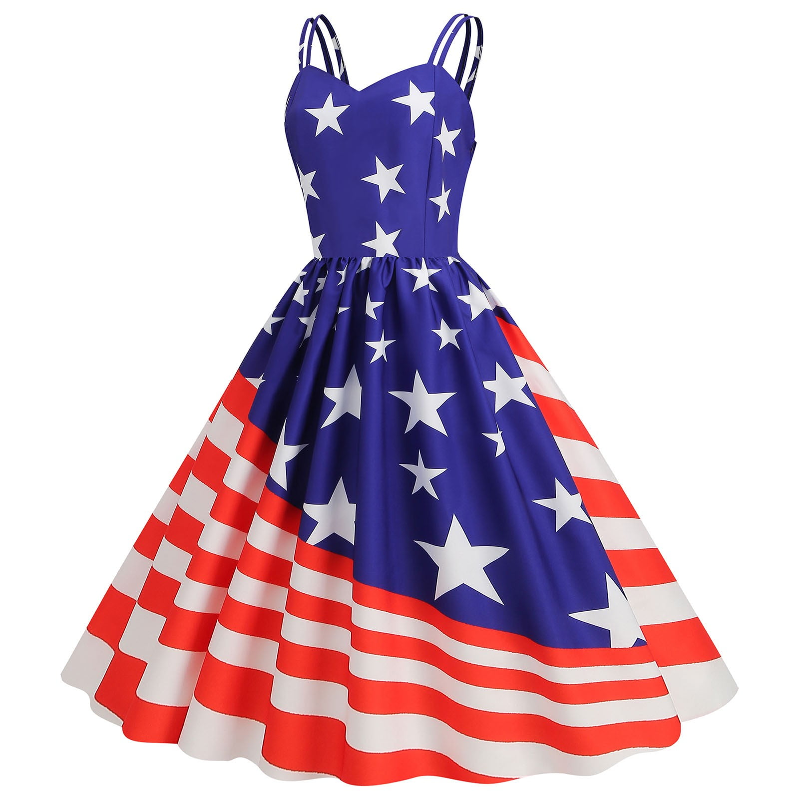 AMERI TAILOR SUSPENDER DRESS サイズS CBGELRT American Flag Pirnt Party Dress Sleeveless Suspender
