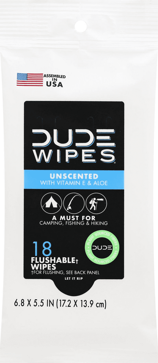 Dude Wipes Unscented Flushable Wipes 18Ct
