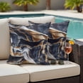 thumbnail image 5 of Outdoor Pillow Covers Abstract Marble Minimalist Art Waterproof Pillow Cases 16x16 Set of 2, Watercolor Stone Stripe Texture Throw Pillow Cover Pillowcase for Patio Balcony Couch Garden, 5 of 9