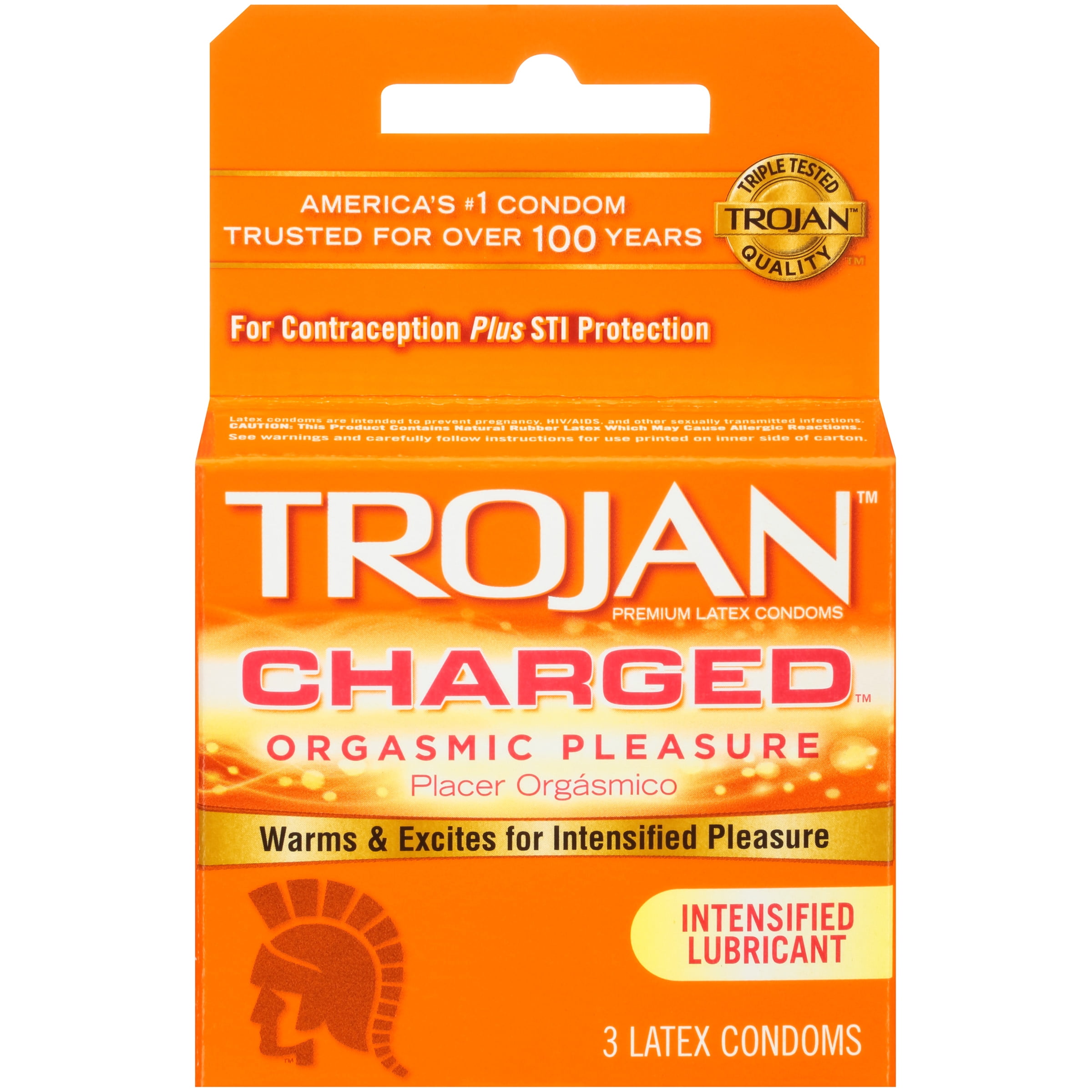 Trojan Charged Lubricated Condoms, 3ct