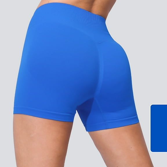 Sakmal Running Shorts for Women Gym Quick Dry Blue Yoga 4" Breathable High Waisted Athletic Shorts for Women