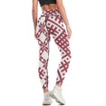 thumbnail image 3 of Red Latvian Lielvarde Belt motif Leggings for girls Fitness woman Womens Leggings, 3 of 6