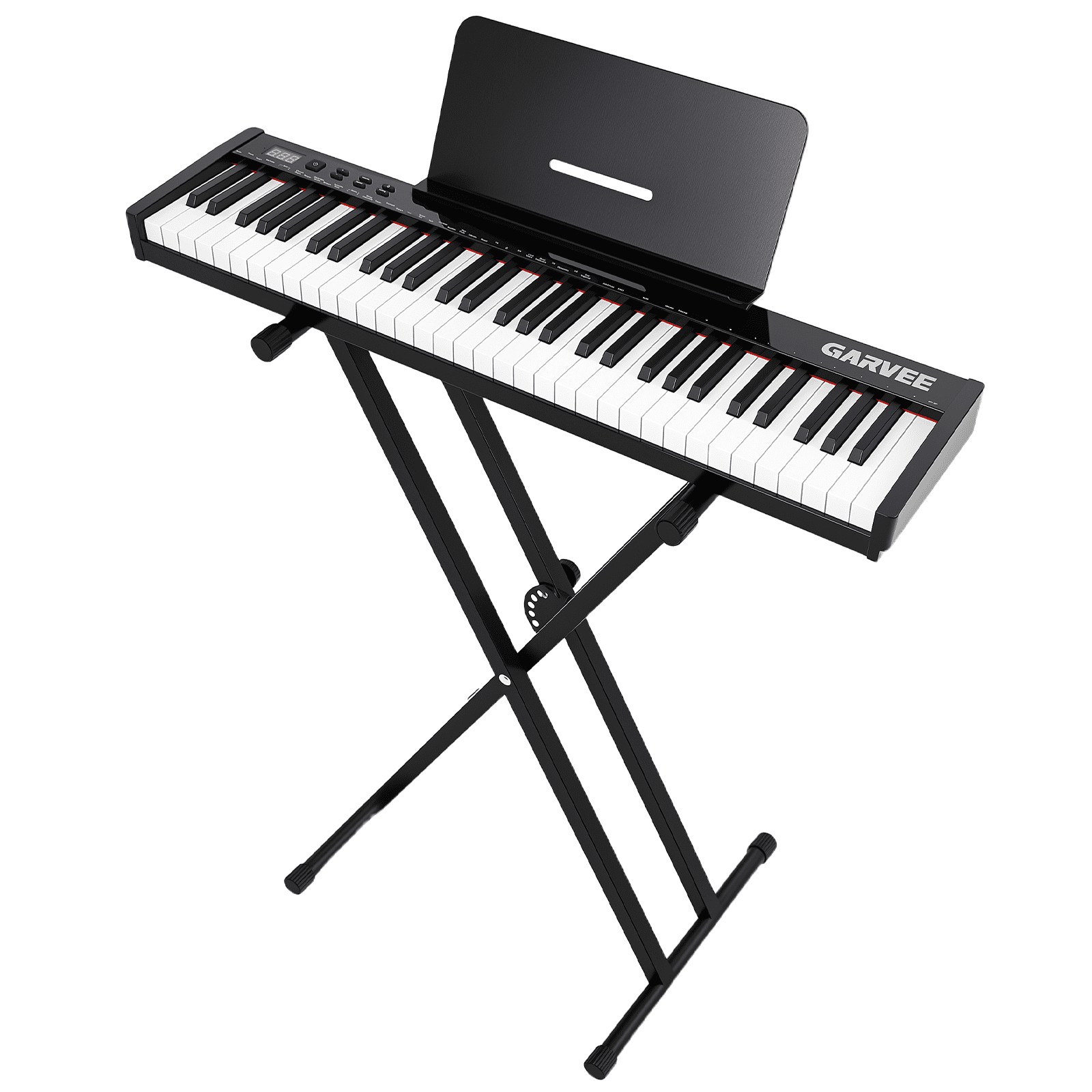 High-Quality 61-Key Digital Piano Keyboard – Portable Semi-Weighted Electric Keyboard for Beginners & Professionals – Includes Music Stand & Power Adapter – Sleek Design – Black Suit