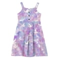 thumbnail image 5 of XUNKUSGA Toddler Girl Summer Dresses Casual Sleeveless Button Down Beach Dresses Graphic/Tie Dye Sundresses Swing Flowy Tiered Midi Sundress with Pockets 2-12 Years, 5 of 6