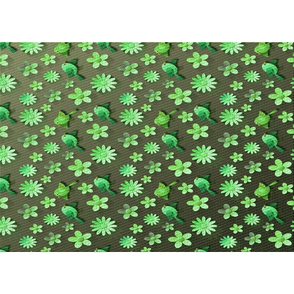 Ahgly Company Machine Washable Indoor Rectangle Transitional Green Area Rugs, 4' x 6'