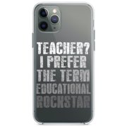 DistinctInk Clear Hybrid Case for Apple iPhone 12 Mini (5.4" Screen) - Teacher I Prefer Educational Rockstar - Raised Bezel Screen Guard