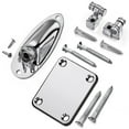 thumbnail image 1 of Guitar String Tree Retainer Set Electric Guitar Hardware Metal Guitar Roller String Tree String Retainer + Neck Plate + Loaded Jack Socket Plate with Mounting Screws Replacement Accessories, 1 of 6