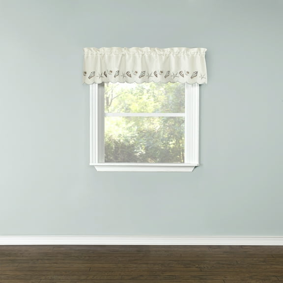 BELLE MAISON SEASHELLS EMBROIDERED VALANCE