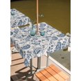 thumbnail image 2 of Square Outdoor Tablecloth with Umbrella Hole Vintage Spring Floral Outside Table Cloth Waterproof Patio Table Cover Farmhouse Summer Botanical Retro Zipper Tablecloths for Picnic Camping 60x60 Inch, 2 of 8