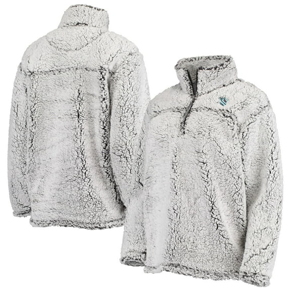 Women's G-III 4Her by Carl Banks Gray Seattle Kraken Sherpa Quarter-Zip Jacket