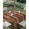 thumbnail image 3 of Square Outdoor Tablecloth with Umbrella Hole Western Barn Door Outside Table Cloth Waterproof Patio Table Cover Country Farmhouses Wooden Grain Brown Zipper Tablecloths for Picnic Camping 54x54 Inch, 3 of 8